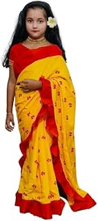 Embroidery Work Rayon Shuli Full Baby Saree, Saree Leanth 3.35 Metre, Saree Width 0.53 Metre