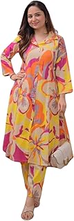 Cotton Kurta Set for Women – Printed Anarkali Kurta with Pants | Elegant Ethnic Outfit Office Look
