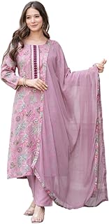 Women’s Rayon Kurti Set with Bottom & Dupatta Ethnic Wear for Daily, Office & Festive Use Stylish Indian Traditional Dress for Women & Girls