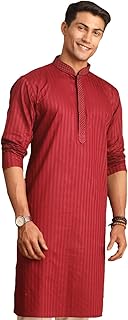 Men's Cotton Blend Kurta || Embroidered Placket Cotton Kurta For Men || Elegant For Holi & EID Celebration