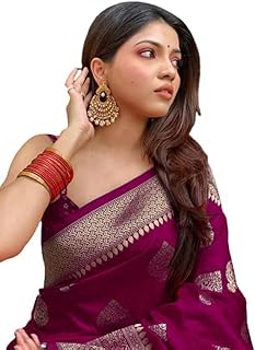 Women's Kanjivaram Art Silk Saree Soft Banarasi Style Sari With Blouse Piece For Wedding (Pari122-51)