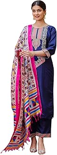 Kurta Set with Dupatta | Silk Blend Kurta Set for Women | Women's Ethnic Casual Kurti Set |Kurta Pant Festive Suit