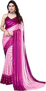 Saree Ready to wear pre- stitched women's Satin Striped Printed Saree With Blouse Piece PL_MD_RW_SAT6004_3
