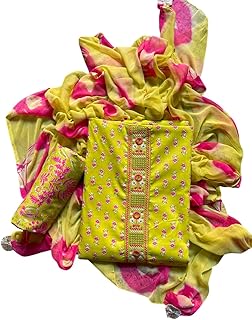 Women's Stylish Hand Work Cotton Dress Material For Traditional Ethnic Wear Free Size