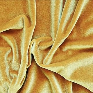 Cambik Velvet Fabric cloth velvet kapda decorative material unstitched cloth curtain material meter soft velvet cloth unstitched Ideal for Curtain, Cushion, Sofa Cover(1 Meter Golden)