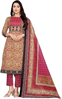 Handcrafted Jaipuri Hand Block Print Design Pure Cotton Unstitched Dress Material Set