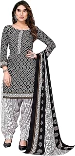 Women's Black Cotton Blend Printed Unstitched Salwar Suit Material (JOPLDI1063)