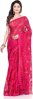 Women`s Bengal Handloom Tant Soft Dhakai Jamdani Cotton Saree Whole Body Design Without Blouse Piece