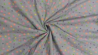 Style Secrets 100% Cotton Print Fabric for Making Baby Dresses and DIY (1 Meter, Grey)