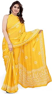 Women's Latest Chiffon Batik Printed Saree with Blouse Piece
