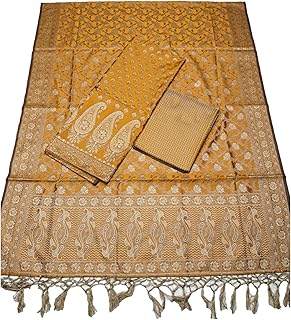 Women's Poly Silk Woven Banarasi Jacquard Salwar Suit Dress Material