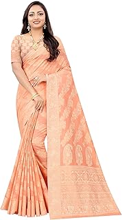 Women's Lucknowi Chikankari Linen cotton Woven Sarees For Women with Blouse sarees for Women