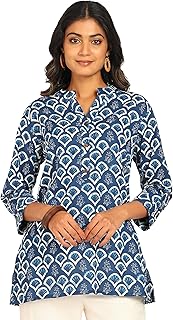 Cotton Hand Printed Short Kurti for Women