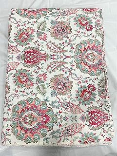 Raghuraj Lifestyle Jaipuri Handmade Floral Printed Fabric (Multicolor, 60" Width) (2.5 MTR), Cotton