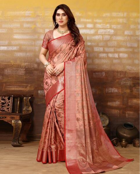Woven Kanjivaram Pure Silk, Art Silk Saree