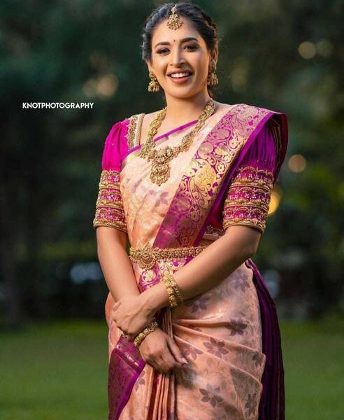 Embroidered Assam Silk Pure Silk Saree